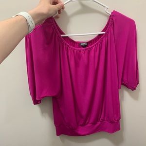 Express Off-the-Shoulder Pink Top